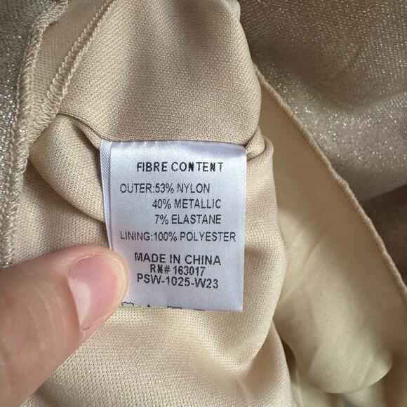 Princess Polly Donelli Metallic Strapless Minidress Champagne Bodycon Ruched NWT - Picture 7 of 9